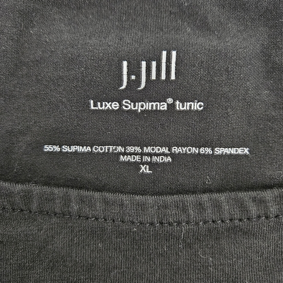 J. Jill Womens Luxe Supima Tunic Long Sleeve Lightweight Scoop Neck Top Black XL - Picture 8 of 9